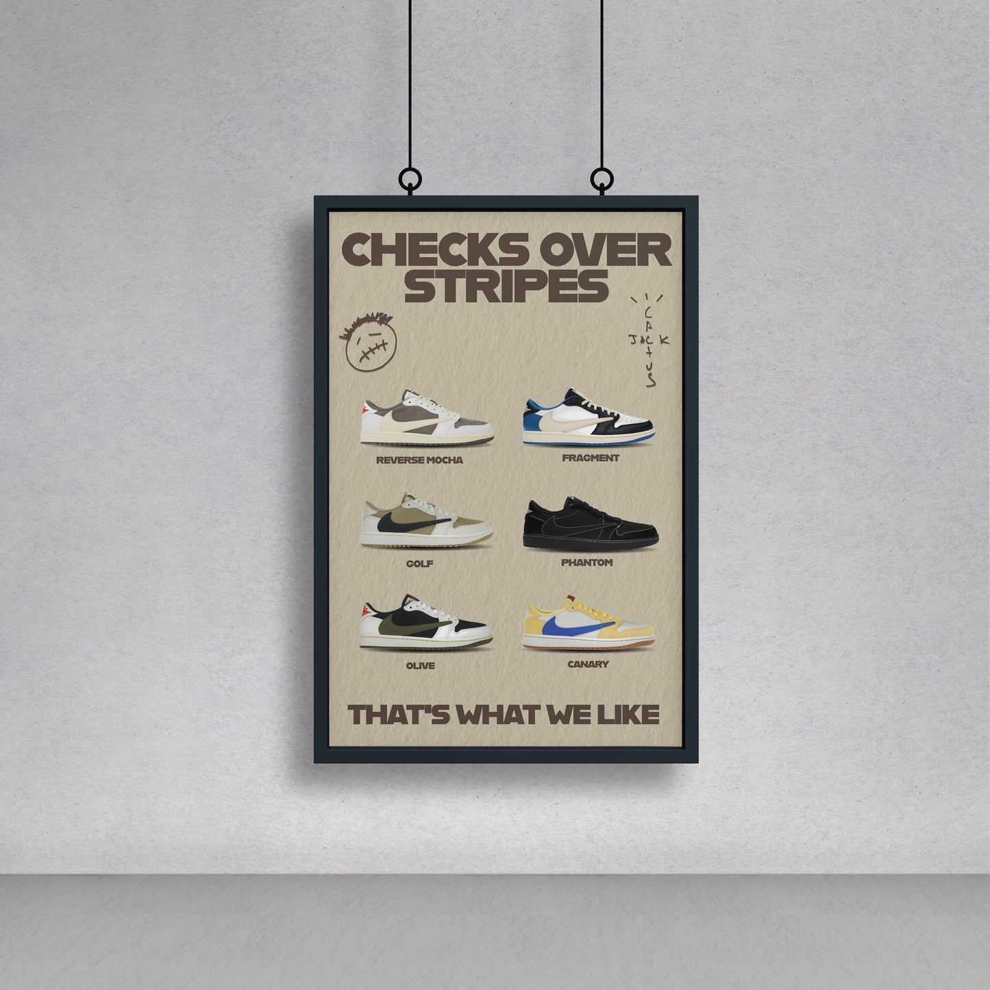 Travis Scott Sneakers - Checks Over Stripes (eg)