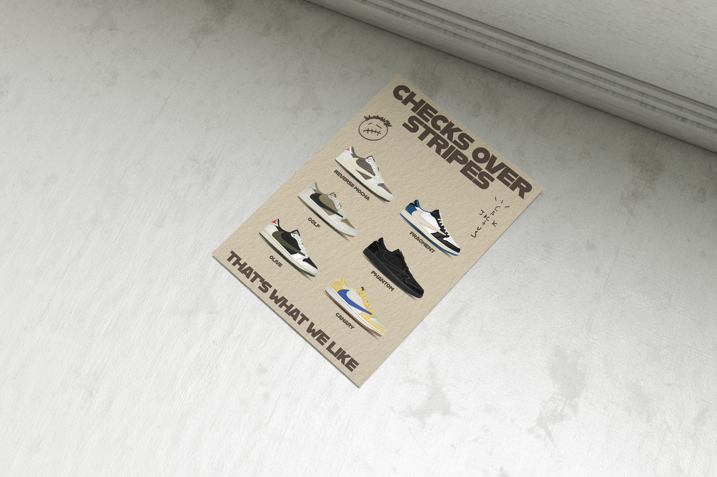 Travis Scott Sneakers - Checks Over Stripes (eg)