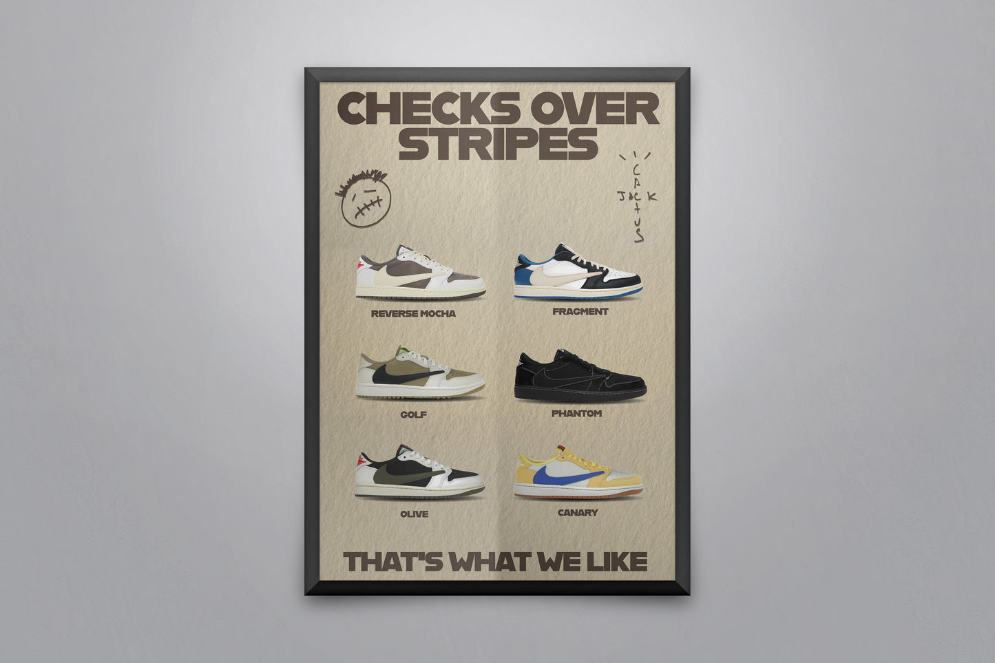 Travis Scott Sneakers - Checks Over Stripes (eg)
