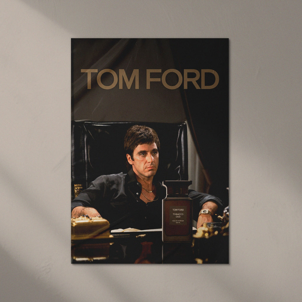 Tom Ford magazine cover with a person sitting at a desk.