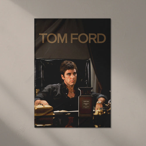 Tom Ford magazine cover with a person sitting at a desk.