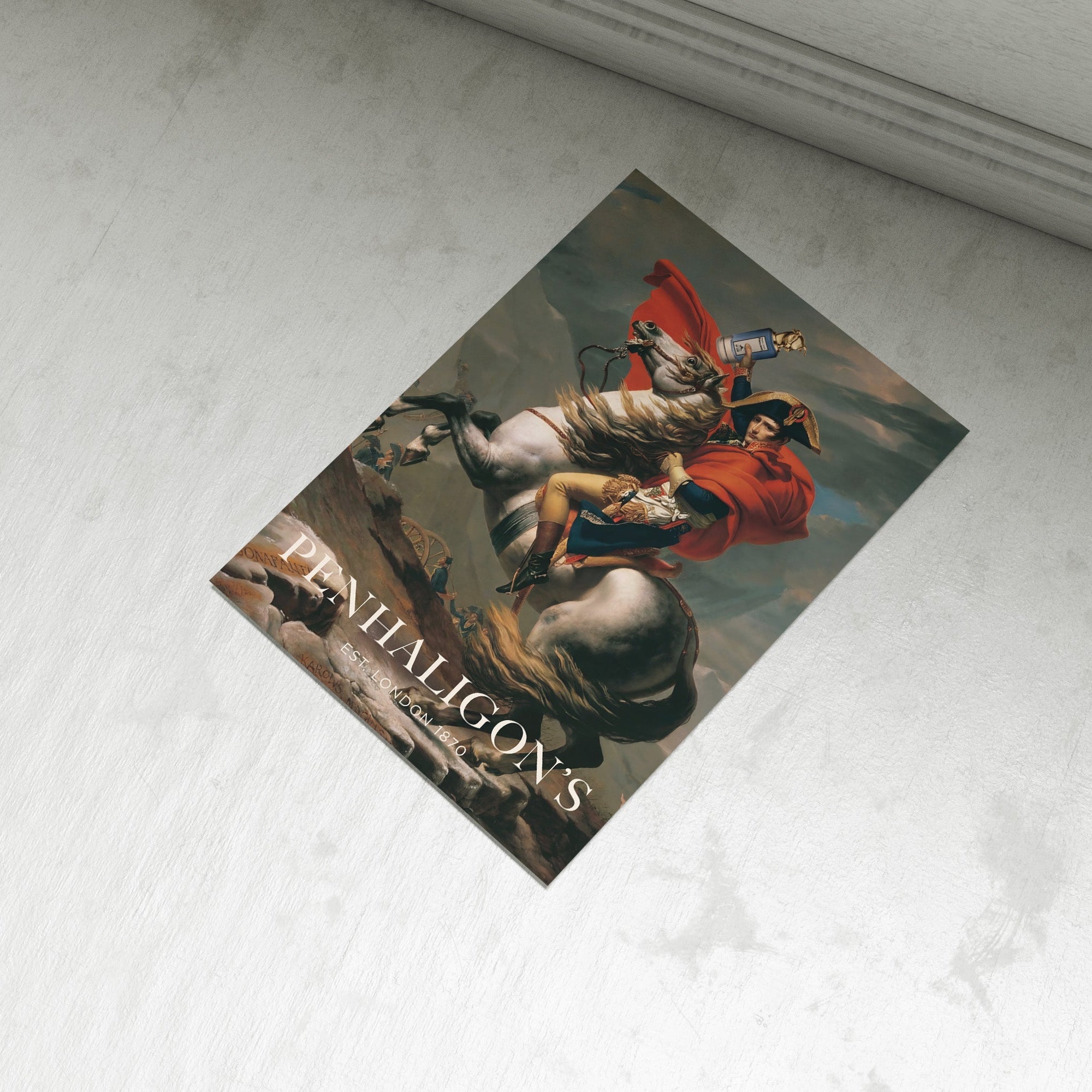Poster of a classical painting on a white wall